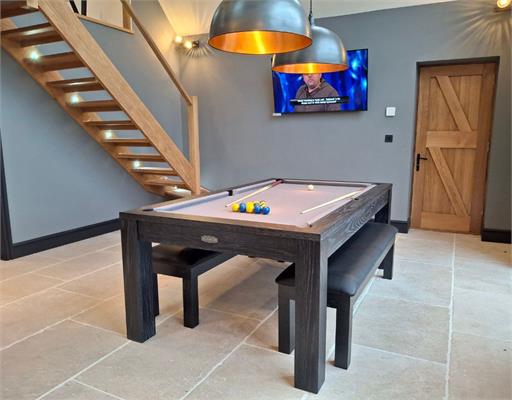 Signature Chester Black Slate Bed Pool Dining Table: 6ft, 7ft